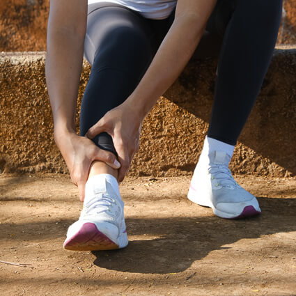 Person with leg and ankle discomfort